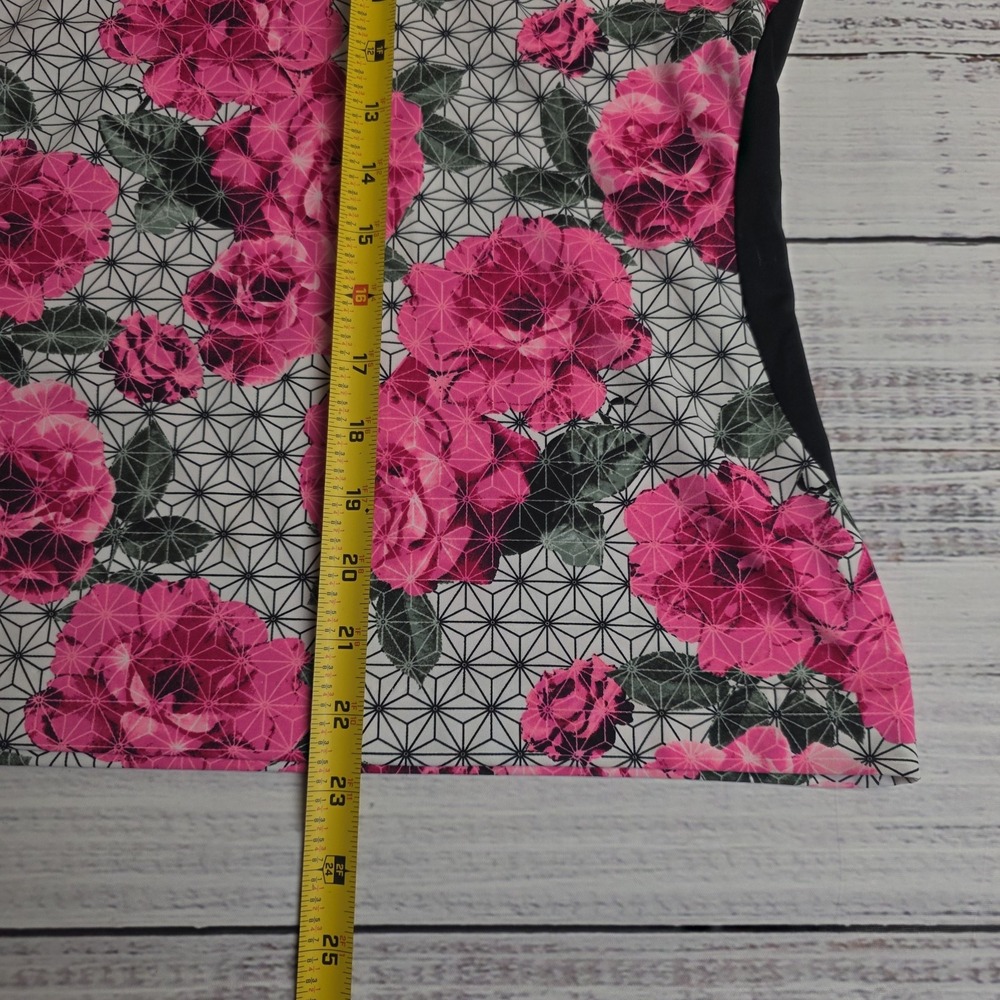 Tail Sleeveless 1/4 Zip Golf Shirt Top Womens XS Pink Floral Geometric Mock Neck - Picture 6 of 7